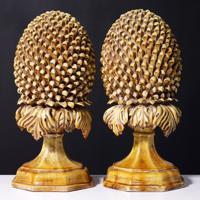 Pair of Large Pinecone Finial Sculptures, 23H - Sold for $2,304 on 10-11-2026 (Lot 750).jpg